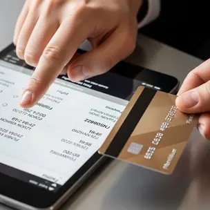 Traveler completing a secure premium flight booking